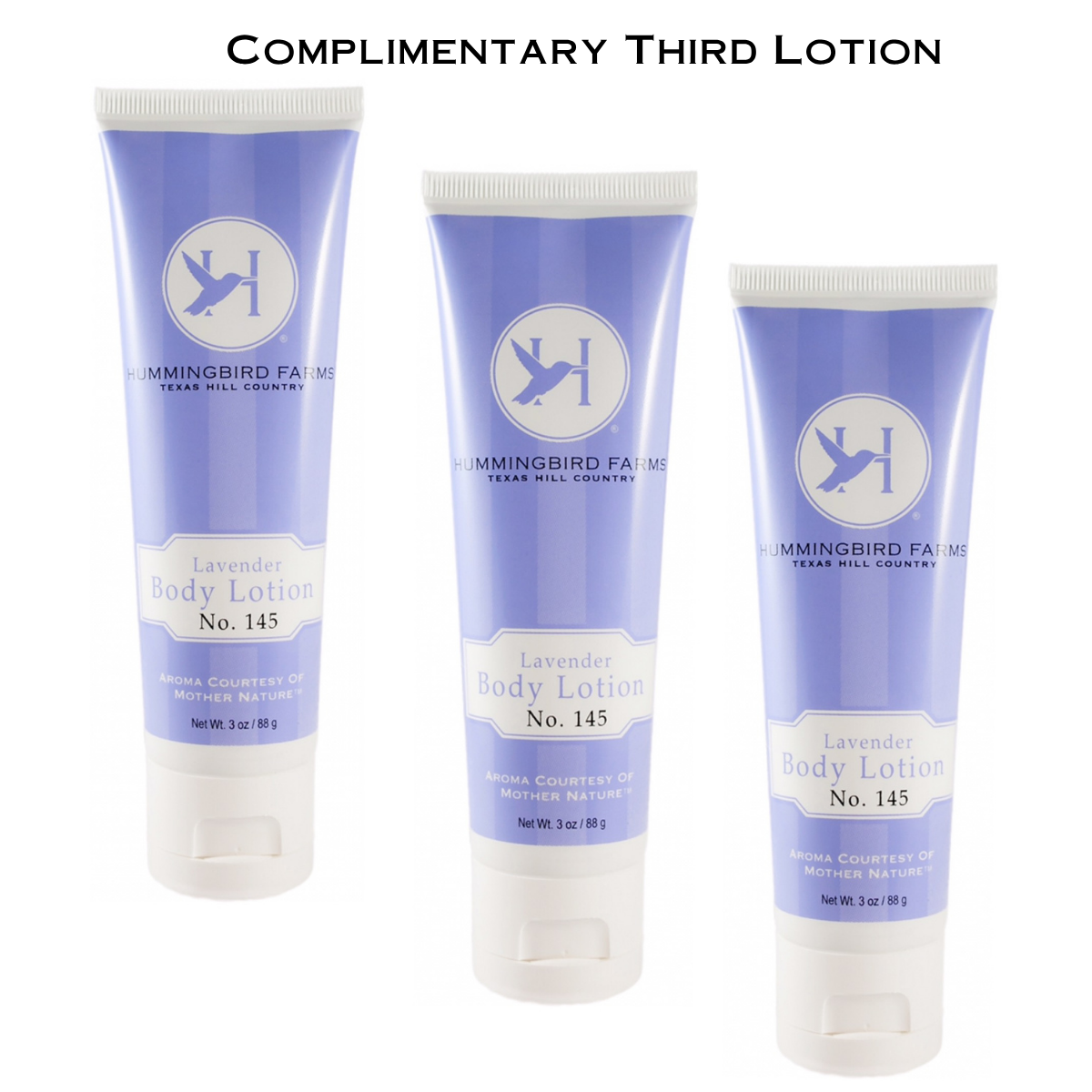 Trio of Lavender Aloe Lotion No. 145 (3oz tubes) – Hummingbird Trio of Lavender Aloe Lotion No. 145 (3oz tubes) – Hummingbird