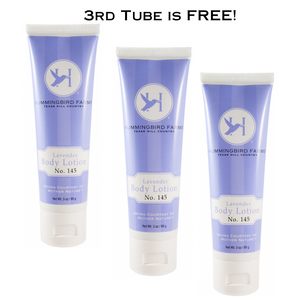 
            
                Load image into Gallery viewer, Trio of Lavender Lotion No. 145 (3oz tubes)
            
        